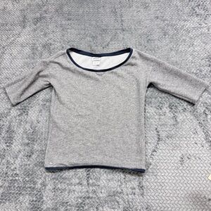 Lacoste Sport Heather Grey Scoop Neck 3/4 Sleeve Top size 32 (XS)